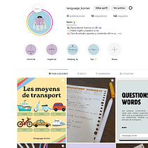 Language_korner. Un progetto di Content marketing, Marketing digitale, Instagram, Marketing per Instagram e Social media di Ana Karen Virues Bautista - 13.05.2025