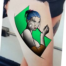 Matrix Inspired Full colour tattoo. Un proyecto de Dibujo digital, Ilustración digital, Dibujo, Ilustración tradicional y Diseño de tatuajes de jordan_stubbs_illustration - 13.05.2025