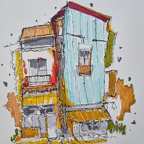 My attempt at the project. Un proyecto de Ilustración arquitectónica, Dibujo, Ilustración con tinta, Sketchbook y Bocetado de elissamai - 13.05.2025
