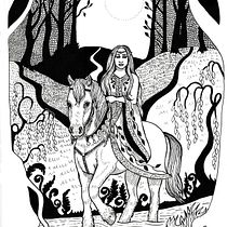 The Faery Queen of Eildon Ein Projekt aus dem Bereich Artistische Zeichnung, Zeichnung und Illustration mit Tinte von Laura Jeacock - 15.05.2025