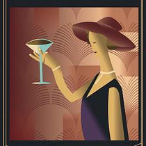 Espresso Martini Art Deco . Fine Arts, Poster Design, Traditional illustration, and Digital Illustration project by saramoralesv5 - 05.16.2025