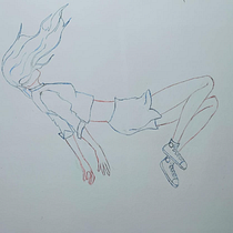 Desenho de pessoa em queda livre. Fine Arts, Drawing, Pencil Drawing, Realistic Drawing, Figure Drawing, and Sketching project by Aires - 05.16.2025