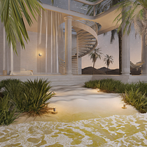 Santuario Mediterráneo Frente al Mar. Un proyecto de 3D, Diseño 3D, Modelado 3D, Visualización arquitectónica y Arquitectura digital de Samuel Trillos Llorente - 16.05.2025