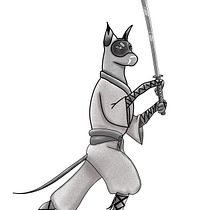 Cachorro ninja assassino. Un proyecto de Dibujo digital, Ilustración digital, Dibujo, Ilustración tradicional y Diseño de tatuajes de fernando_tattoo_rj - 16.05.2025