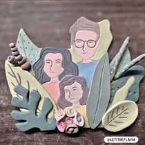 Family illustration ❤️. Arts, Crafts, Fine Arts, Ceramics, and Traditional illustration project by flaviasd - 05.16.2025