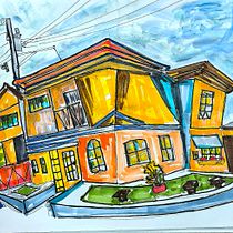 La casa del vecino. Ink Illustration, Sketchbook, and Sketching project by Jorge Barrantes - 05.17.2025