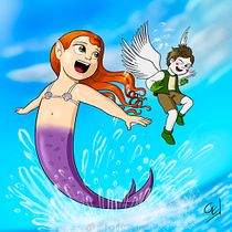 Gibrant y su amiga sirena. Un proyecto de Diseño de personajes, Cómic, Ilustración digital, Ilustración tradicional y Manga de Gerardo Daniel Catacora Tello - 18.05.2025