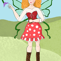 Andeen, the mushroom fae. Un proyecto de Diseño de personajes, Concept Art, Dibujo digital, Ilustración digital, Pintura digital e Ilustración tradicional de julianita_espinel - 18.05.2025