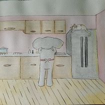 Experimento en la cocina . Un projet de Illustration jeunesse, Dessin, Peinture , et Aquarelle de Lila M.J - 18.05.2025