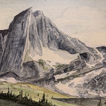 Watercolor of Mt. Gimli. Naturalistic Illustration, Painting, Sketching, Watercolor Painting, and Fine Arts project by Keith Story - 05.19.2025