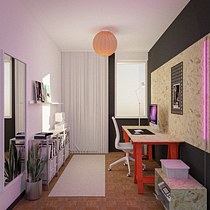 Homeoffice design. Arquitetura, Arquitetura digital, Arquitetura de interiores, e Visualização arquitetônica projeto de Matea Brkic - 19.05.2025