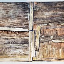 Puerta de madera ejercicio  texturas . Un progetto di Belle arti, Pittura e Pittura ad acquerello di Julio César - 20.05.2025