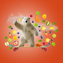 diseño de un oso para refresco tropical . Un projet de Design  , et Design graphique de Andres López - 20.05.2025