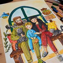 Progetto corso “illustrazione giocosa con acquerello e matite colorate”. Un proyecto de Dibujo con lápices de colores, Ilustración tradicional, Pintura, Dibujo de Retrato y Pintura a la acuarela de inkedveg - 23.05.2025
