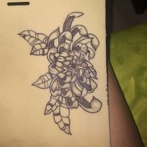Crisantemo . Tattoo Design, Traditional illustration, and Botanical Illustration project by Valentine AO - 05.24.2025