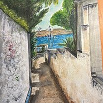 Día de verano en Atenas. Un proyecto de Ilustración naturalista				, Pintura, Bocetado, Pintura a la acuarela y Bellas Artes de Beatriz Valenzuela - 24.05.2025
