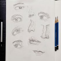 Práctica de Rasgos. Artistic Drawing, Drawing, Portrait Drawing, Sketchbook, and Sketching project by Yuli Cedeño - 05.25.2025