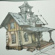 Las primeras prácticas son lo peor . Architectural Illustration, Drawing, Ink Illustration, Sketchbook, and Sketching project by artistgamer752 - 05.25.2025