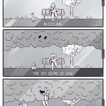 The sky in Iceland. Comic, Design, Design digital, Ilustração digital e Ilustração tradicional projeto de Lana Grushnik - 26.05.2025