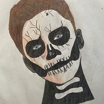 Día de muertos.. Fine Arts, Pencil Drawing, Traditional illustration, Drawing, Portrait Drawing, Realistic Drawing, Artistic Drawing, and Colored Pencil Drawing project by Secret OT - 05.27.2025
