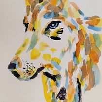 Lobo.. Traditional illustration, Watercolor Painting, Fine Arts, and Naturalistic Illustration project by Anabela Carlos - 05.29.2025