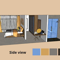 3D model of bedroom. Architecture, ArchVIZ, Digital Architecture, Interior Design, and Spatial Design project by Kristýna Hrášková - 06.02.2025