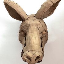 cardboard sculpture of a Kangaroo head. Arts, Crafts, Character Design, Fine Arts, and Sculpture project by Mari Posa - 06.04.2025