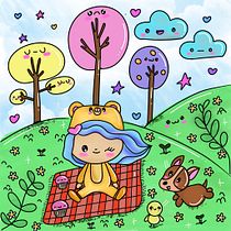 Paseo por el campo. Character Design, and Digital Illustration project by Evelin Moreno Lopez - 06.04.2025