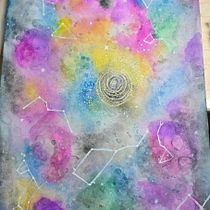 Galaxy . Fine Arts, Painting, Traditional illustration, and Watercolor Painting project by rubi_montes04 - 06.05.2025
