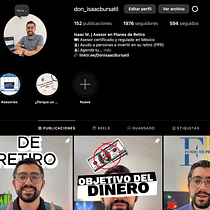 Don Isaac Bursatil asesor en planes de retiro y finanzas personales . Digital Marketing, Marketing, Social Media & Instagram project by isaac miranda - 06.06.2025