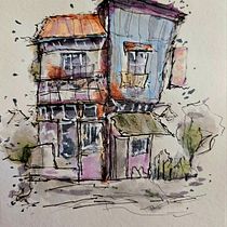 SKETCH HOUSE. Architectural Illustration, Drawing, Ink Illustration, Sketchbook, and Sketching project by estructurasviza1 - 06.06.2025