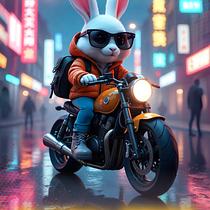 Bunny Dritf. AI Content Creation, and AI Design project by Christian Aparicio - 06.06.2025