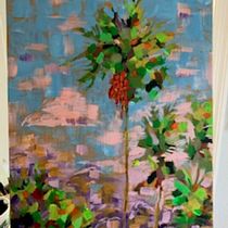 Sunset Palms. Acr, lic Painting, Fine Arts, and Painting project by ana.m.menendez - 06.07.2025