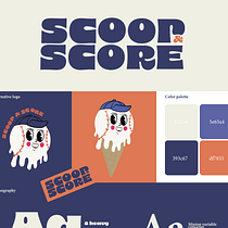 SCOOP & SCORE. Br, ing, Identit, Graphic Design, Stor, telling, T, pograph, T, pograph, and Design project by Manuela Sola - 06.07.2025