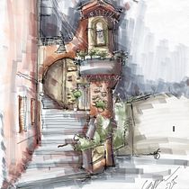italia Ein Projekt aus dem Bereich Architektonische Illustration, Zeichnung, Illustration mit Tinte, Sketchbook und Skizzenentwurf von sebastiangiraldo56 - 10.06.2025