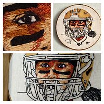 Retrato realista bordado. PIEL DE ZORRO. Embroider, and Textile Design project by Claudia Andrade - 06.10.2025