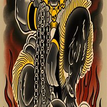 Tradición y Oscuridad. Een project van Digitale illustratie,  Tekening y  Tatoeageontwerp van Juani Márquez - 13.06.2025