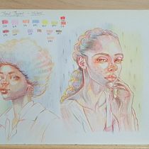 Vibrant Portrait Drawing with Colored Pencils. Colored Pencil Drawing, Drawing, Portrait Drawing, and Sketchbook project by Namitha George - 06.14.2025