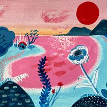 Fantastic landscape  Ein Projekt aus dem Bereich Traditionelle Illustration, Malerei, Malerei mit Acr, l und Sketchbook von daraboyko - 14.06.2025