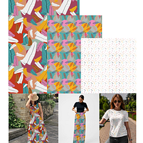 Leaves and Colours. Design, Fashion Design, and Pattern Design project by Georgina Vallat - 06.15.2025