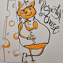 Sherlock Cheese - Cat Detective. Un projet de Dessin, Conception de personnages et Illustration traditionnelle de Corina Ramnicianu - 15.06.2025