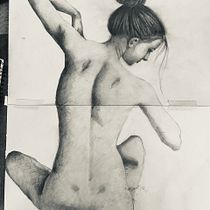 the model. Un proyecto de Bellas Artes, Bocetado, Dibujo, Dibujo a lápiz, Dibujo anatómico, Dibujo realista e Ilustración tradicional de Laura Di Stefano - 16.06.2025