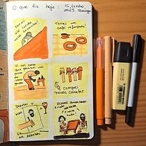 Meu dia de domingo. Fine Arts, Sketching, Creativit, Drawing, Sketchbook, and Mindfulness project by Letícia Ferrarezi Chiari - 06.17.2025