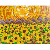Campo de girasoles. Creativit, Drawing, Painting, Sketching, and Oil Painting project by yacsibelcrespo73 - 06.18.2025