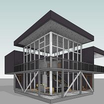 Casa DOM prototipo. Un proyecto de 3D, Arquitectura, Arquitectura digital, Arquitectura interior, Modelado 3D y Visualización arquitectónica de jhonfre9408 - 19.06.2025