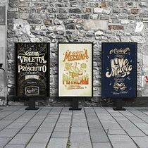 Posters para restaurantes . Un progetto di Illustrazione tradizionale, Lettering, Illustrazione digitale, Illustrazione vettoriale e Lettering digitale di Andres Alvarez - 19.06.2025
