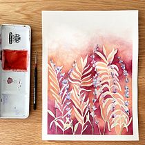 Lavandas en Negativo  Ein Projekt aus dem Bereich Traditionelle Illustration, Aquarellmalerei und Botanische Illustration von jhajairamarin - 19.06.2025