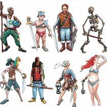 Fantasy figures from imagination . Un projet de B, e dessinée, Dessin au cra, on, Conception de personnages, Illustration traditionnelle , et Dessin anatomique de lukesvader - 19.06.2025