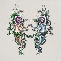 Ladies of the flowers . Un progetto di Creatività, Design, Disegno, Illustrazione tradizionale, Disegno a matita e Design di tatuaggi di Carrie Apps - 20.06.2025