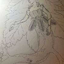 Forest themed mermaid. Creativit, Drawing, Traditional illustration, and Sketchbook project by Justine - 06.21.2025